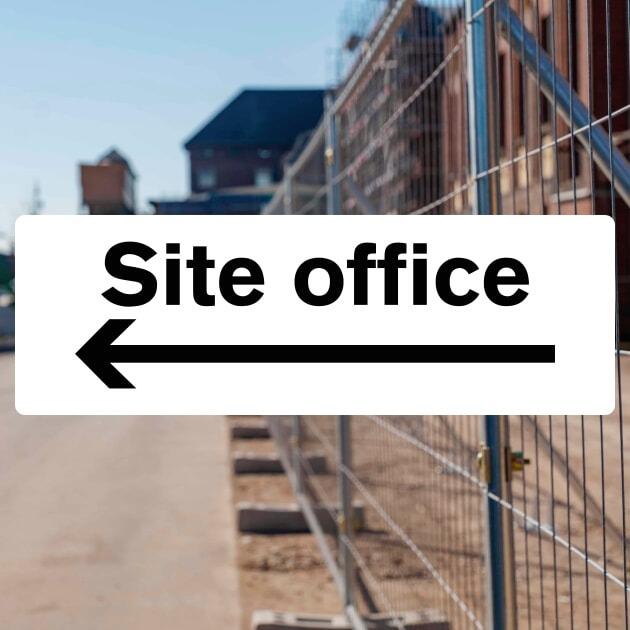 Site Office Location Sign With Left Arrow - The Safety Sheep Store