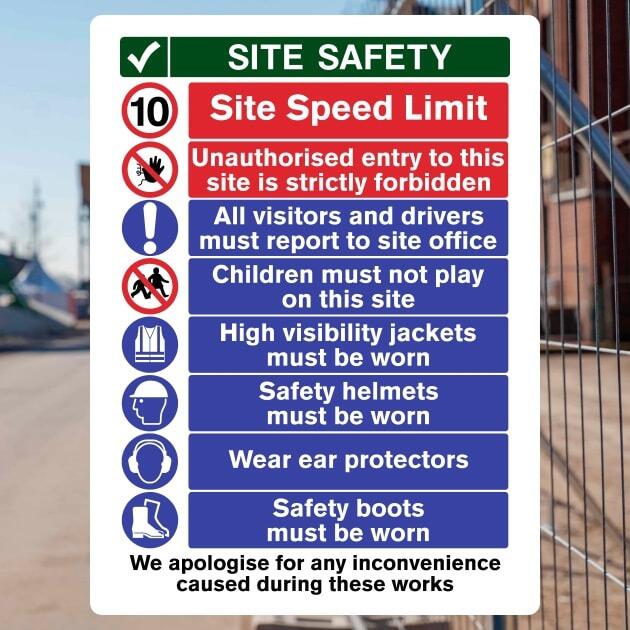 Site Safety 10 mph Speed Limit Multi-Message Sign-The Safety Sheep Store