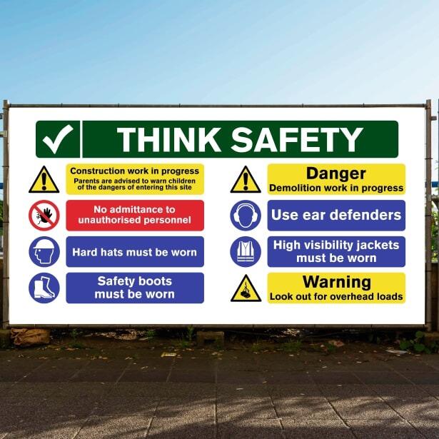 Site Safety Banner Construction Work-The Safety Sheep Store