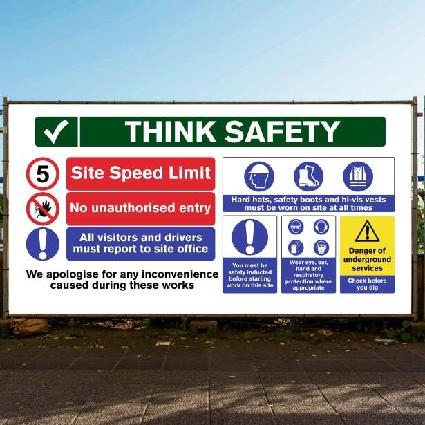 Site Safety Banner Underground Services 5 mph Version-The Safety Sheep Store