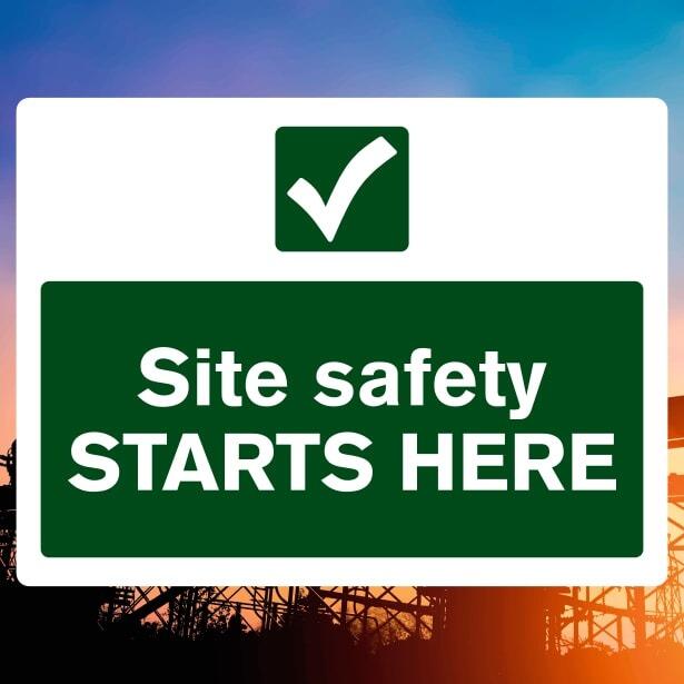 Site Safety Starts Here Hazard Sign-The Safety Sheep Store