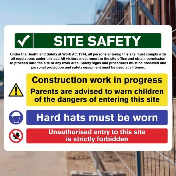 Site Safety Unauthorised Entry Multi-Message Sign-The Safety Sheep Store