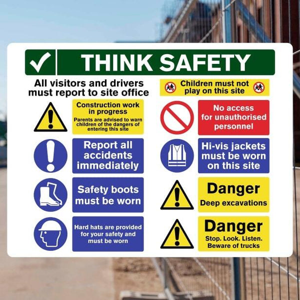 Visitors Must Report Sign – Site Safety Essential – The Safety Sheep Store
