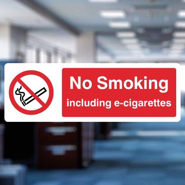 No Smoking Including E-Cigarettes Sign - UK Safety Signs Store