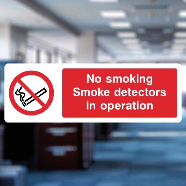 No Smoking Smoke Detectors In Operation Sign - UK Safety Signs Store