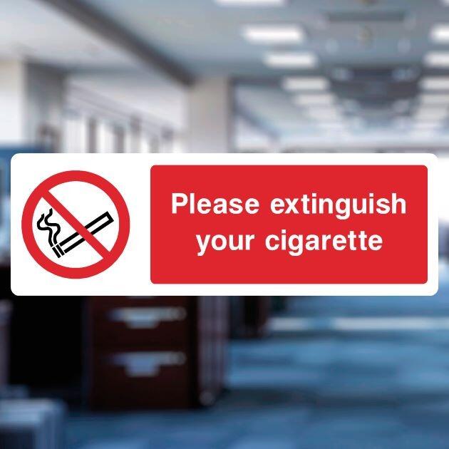 Please Extinguish Your Cigarette Sign - UK Safety Signs Store