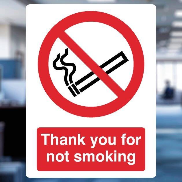 Thank You For Not Smoking Sign - UK Safety Signs Store