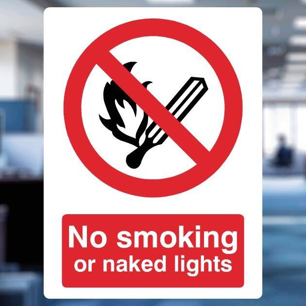 No Smoking Or Naked Lights Sign - UK Safety Signs Store