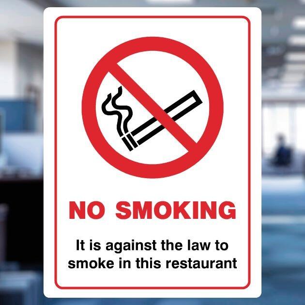 No Smoking In This Restaurant Sign - UK Safety Signs Store