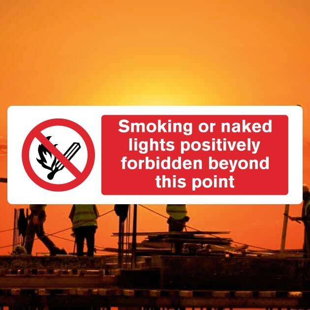 Smoking Or Naked Lights Forbidden Sign-The Safety Sheep Store