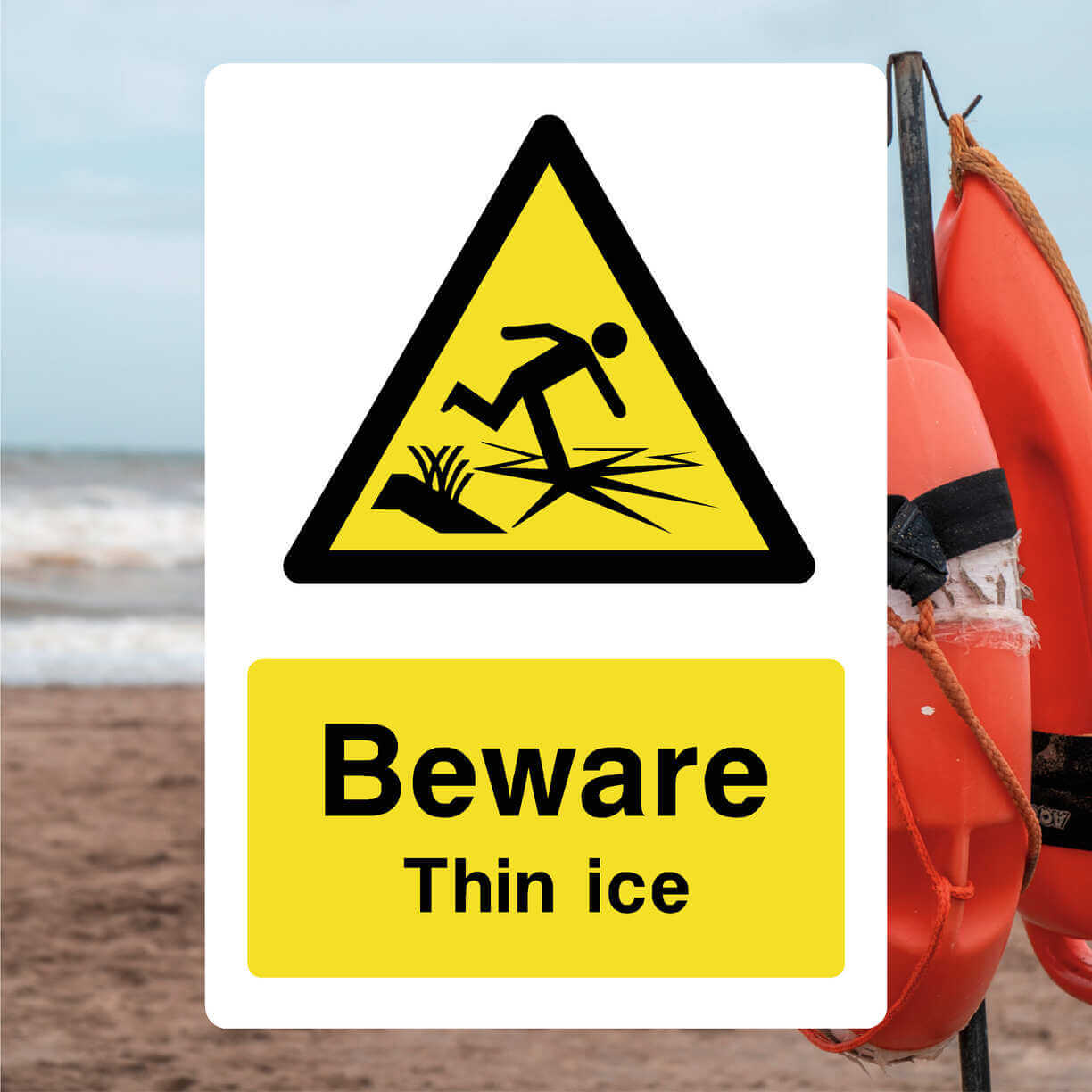 Thin Ice Warning Sign-The Safety Sheep Store