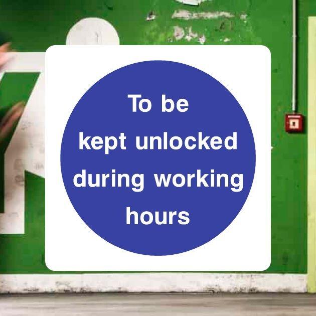 To Be Kept Unlocked During Working Hours Fire Door Sign-The Safety Sheep Store