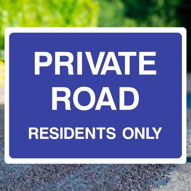 Private Road Residents Only Blue Sign - UK Safety Signs Store