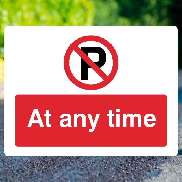 No Parking At Any Time P Sign Landscape - UK Safety Signs Store