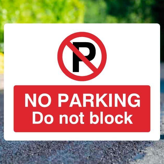 No Parking Do Not Block P Sign Landscape - UK Safety Signs Store