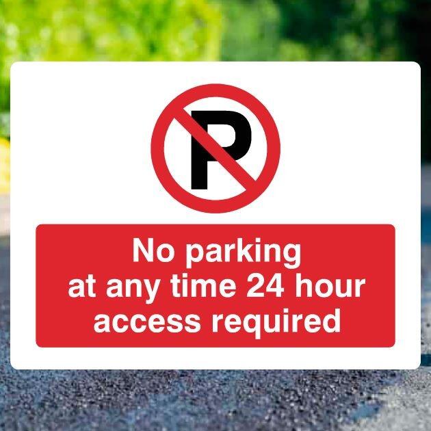No Parking 24 Hour Access Required P Sign Landscape - UK Safety Signs Store