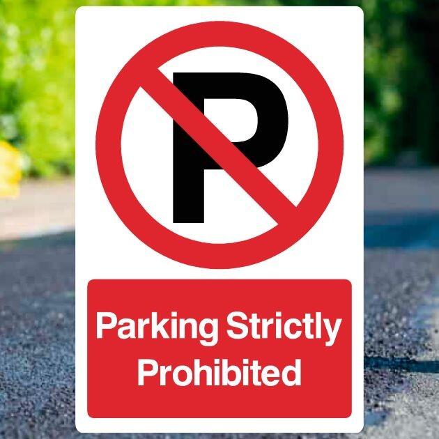 Parking Strictly Prohibited P Sign Portrait - UK Safety Signs Store