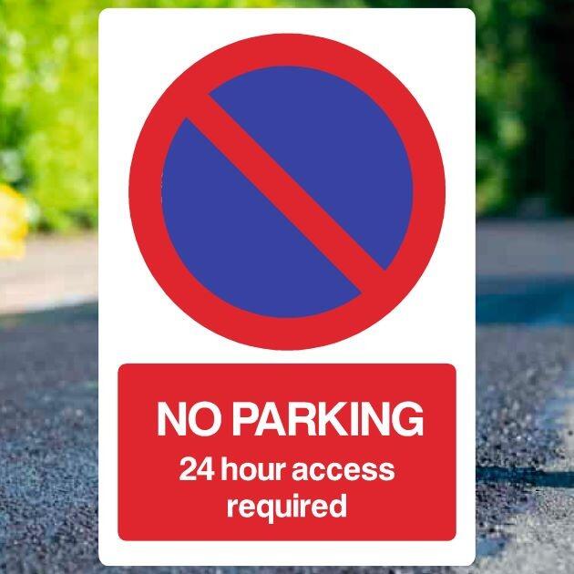 No Parking 24 Hour Access Required At Any Time Sign - UK Safety Signs Store