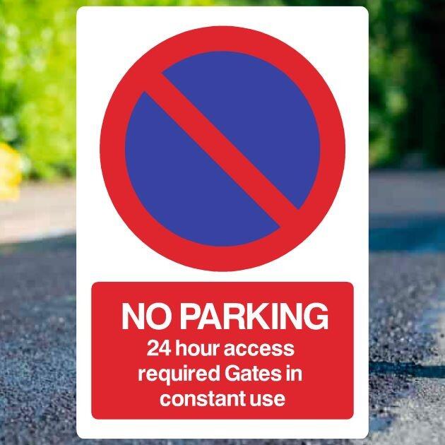 No Parking 24 Hour Access Gates In Use At Any Time Sign - UK Safety Signs Store