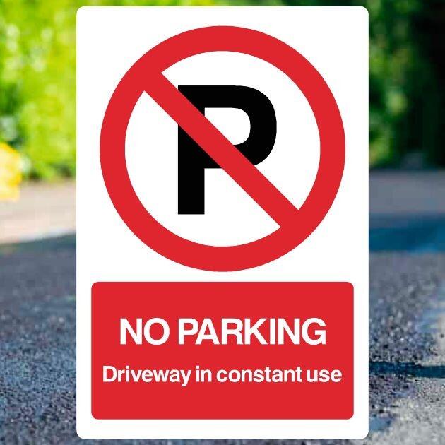 No Parking Driveway Constant Use P Sign Portrait - UK Safety Signs Store