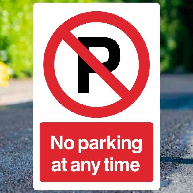 No Parking At Any Time P Sign Portrait - UK Safety Signs Store