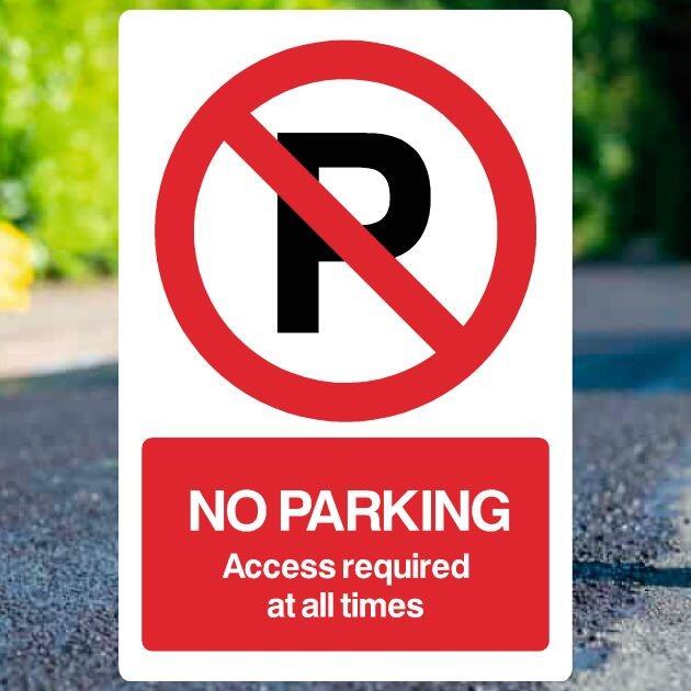 No Parking Access Required At All Times P Sign Portrait - UK Safety Signs Store