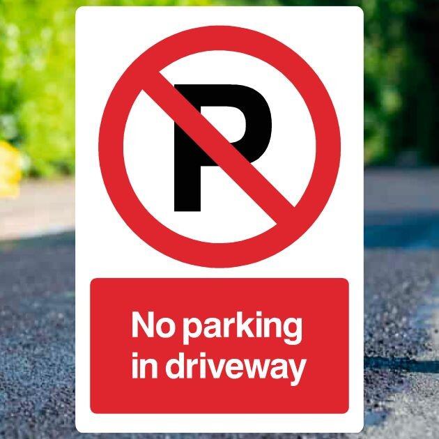 No Parking In Driveway P Sign Portrait - UK Safety Signs Store