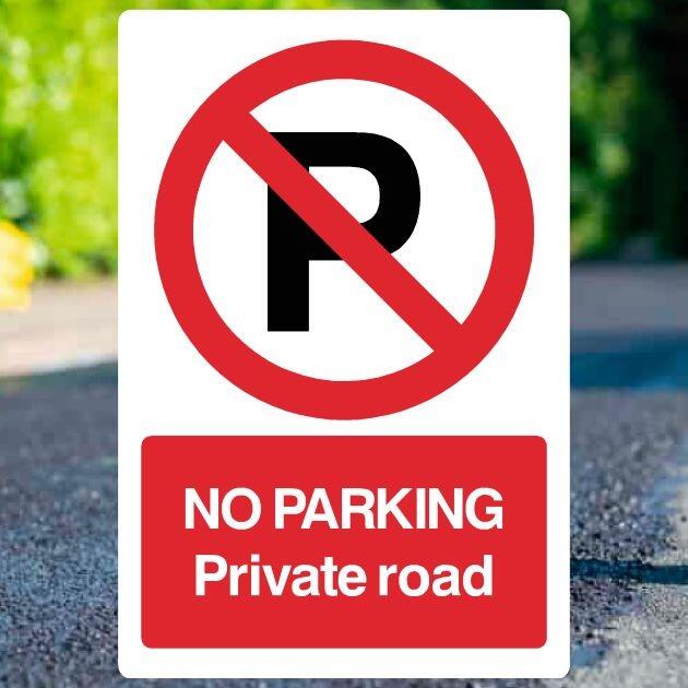 No Parking Private Road Sign Portrait - UK Safety Signs Store