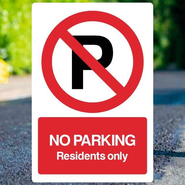 No Parking Residents Only Sign Portrait - UK Safety Signs Store