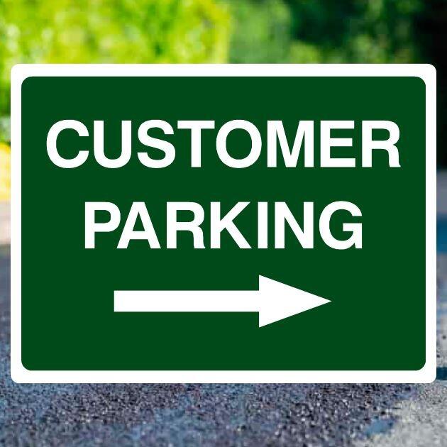 Customer Parking Right Arrow Sign - UK Safety Signs Store