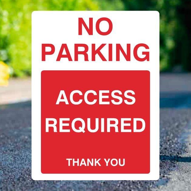 No Parking Access Required Portrait Sign - UK Safety Signs Store