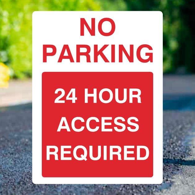 No Parking 24 Hour Access Required Portrait Sign - UK Safety Signs Store