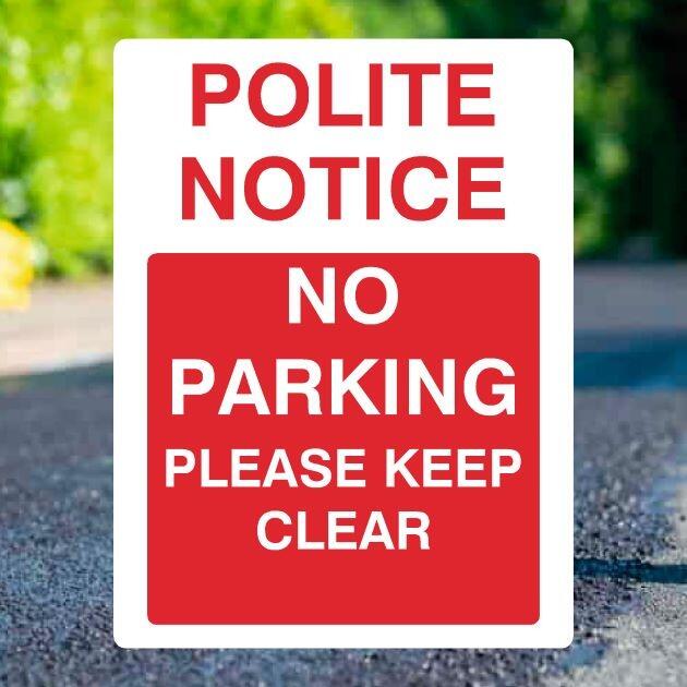 No Parking Please Keep Clear Portrait Sign - UK Safety Signs Store