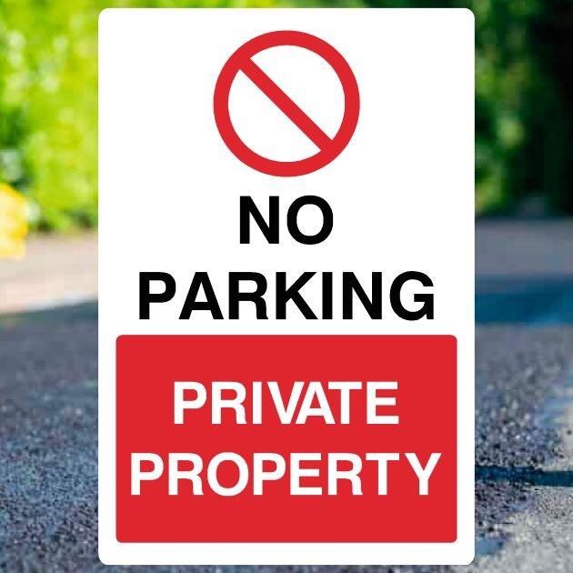 No Parking Private Property Portrait Sign - UK Safety Signs Store