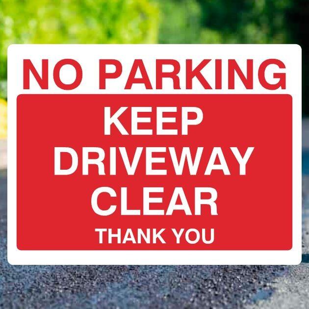 No Parking Keep Driveway Clear Sign - UK Safety Signs Store