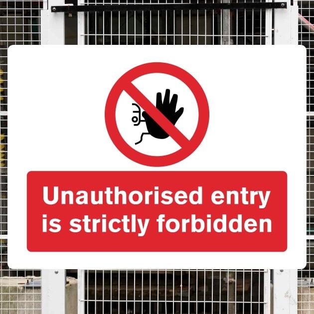 Unauthorised Entry Strictly Forbidden Sign-The Safety Sheep Store