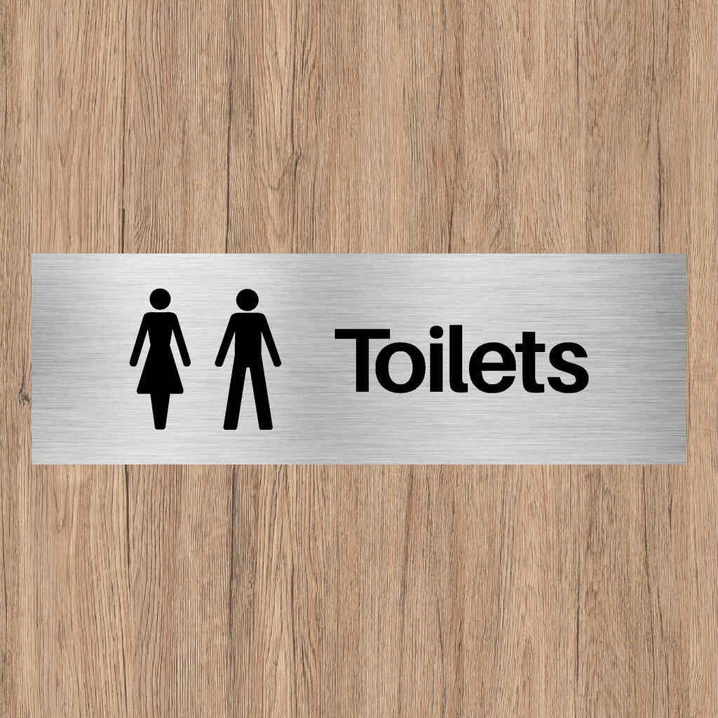 Unisex Toilets Sign in Brushed Silver-The Safety Sheep Store