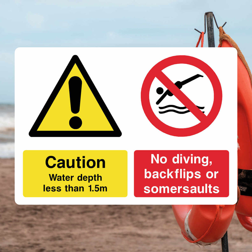 Water Depth Less 1.5m Sign – Durable UK Safety Signage – The Safety ...