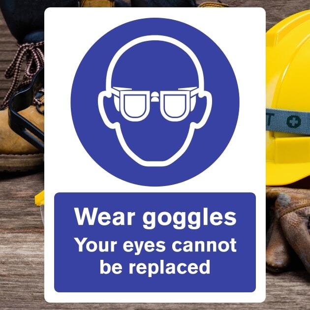 Wear Goggles Safety Sign v2-The Safety Sheep Store