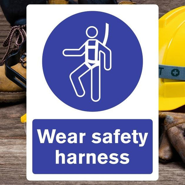 Wear Safety Harness PPE Sign – UK Safety Sign – The Safety Sheep Store